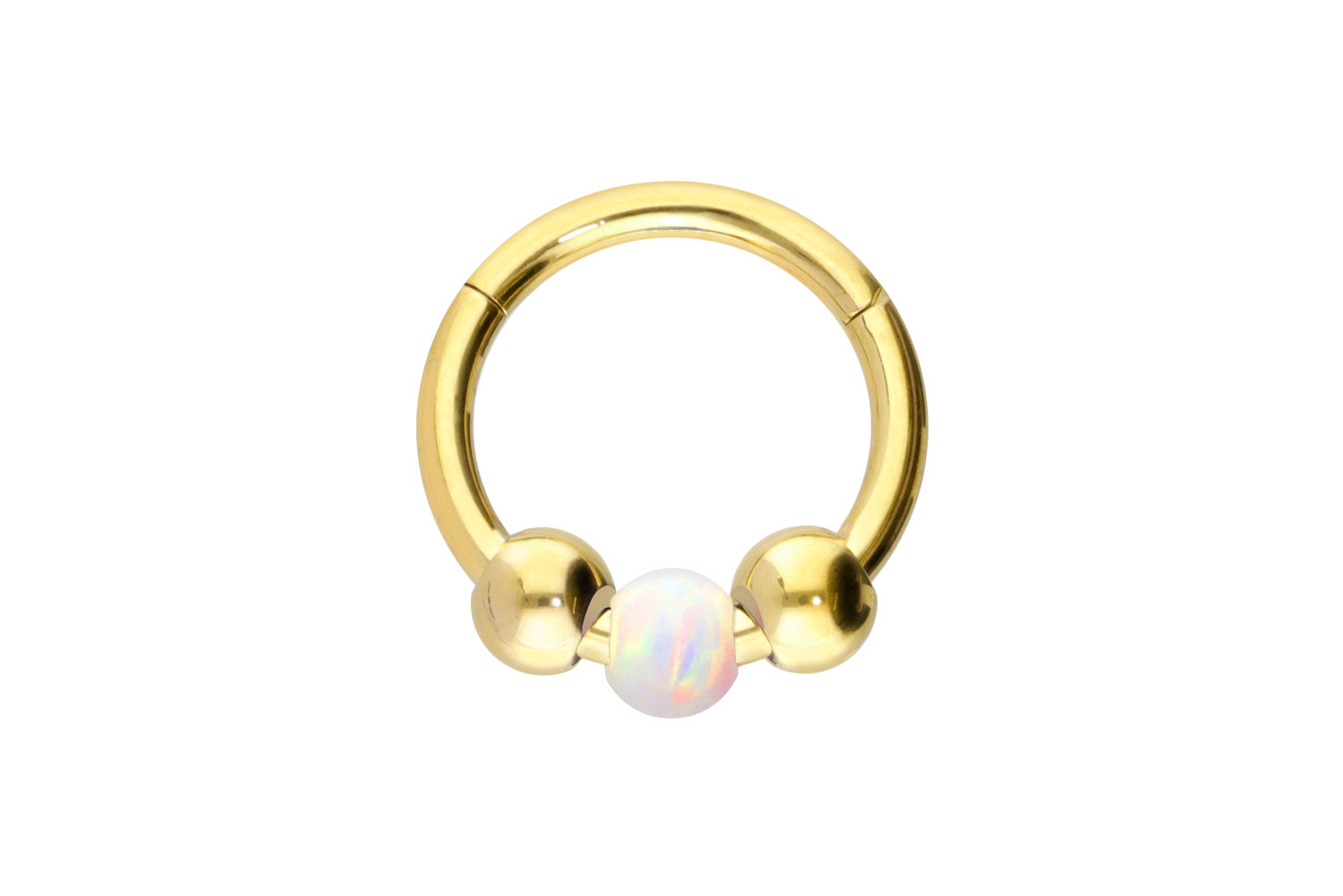 Titan Segmentring Clicker Piercing SYNTHETISCHE OPALKUGEL